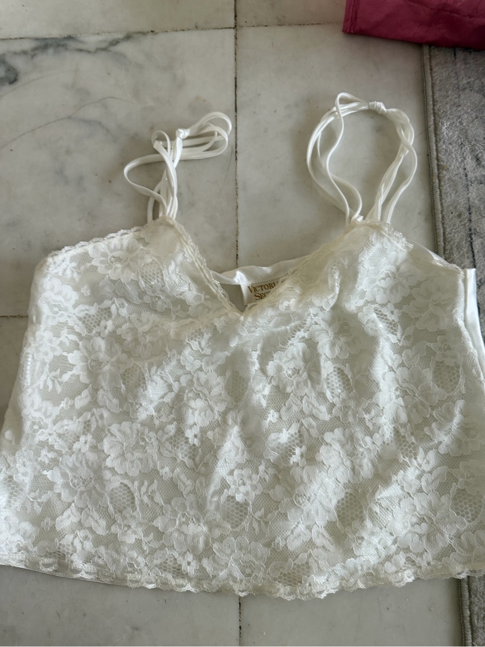 Victoria's Secret White Lace Cami Top